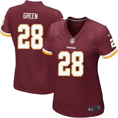 Women's Game Darrell Green Nike Jersey Burgundy Red Home - #28 NFL Washington Redskins
